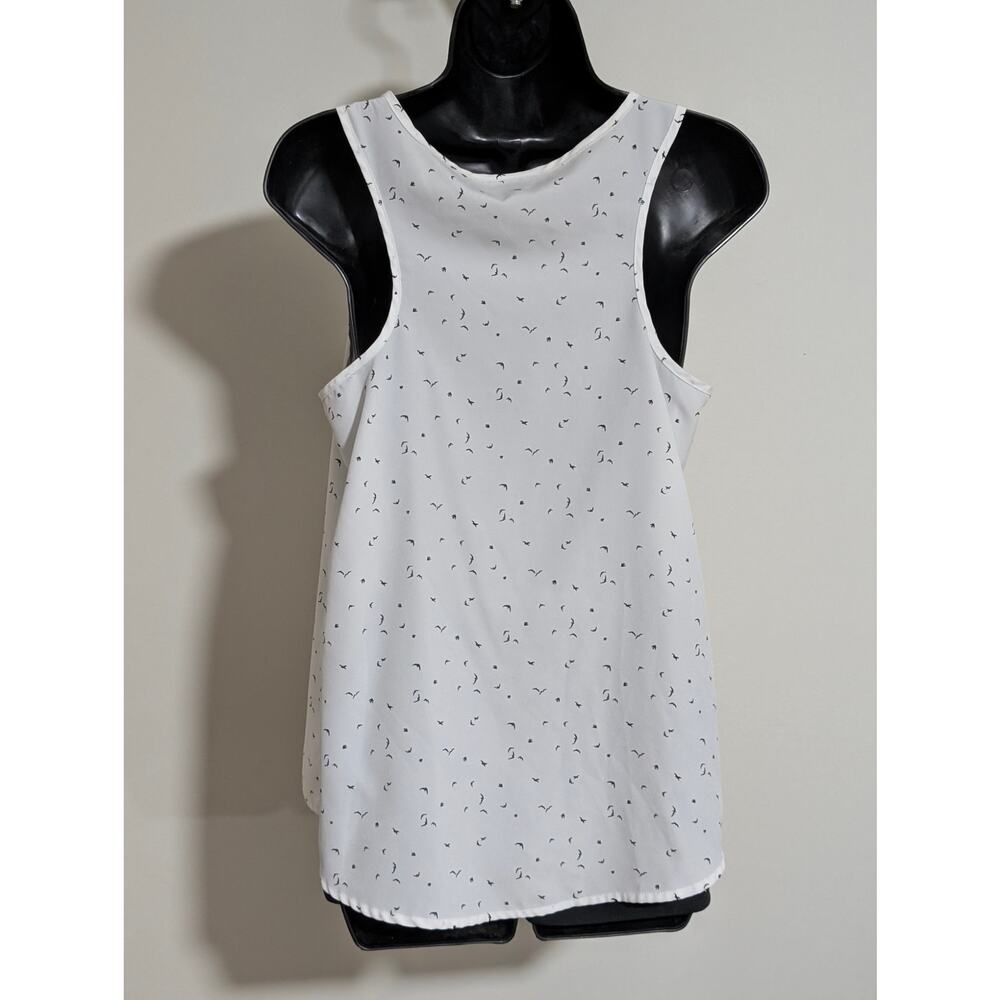 Mossimo Supply Co White & Black Bird Print Sleeveless Tank Top Blouse Small - Picture 3 of 6